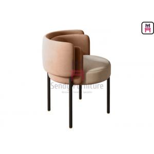 Double Layer Back Upholstered Arm metal Chair For Coffee Shop