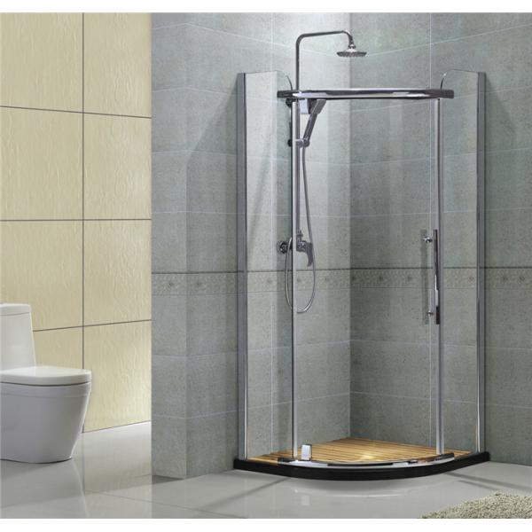 China Vidro moderado Nano claro inoxidável dos cercos 8MM do chuveiro do pivô do canto redondo para o apartamento supplier