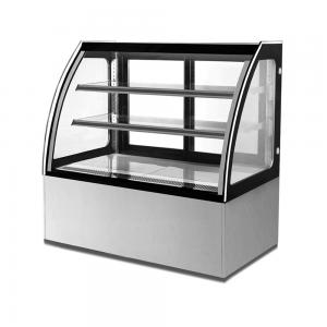 China Front Curved Glass Display Fridge Cake Showcase Cooler For Coffee Shops supplier
