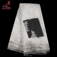 China 3D Floral Stretch Wedding Bridal Embroidered Tulle Lace Fabric By The Yard on sale