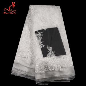 China 3D Floral Stretch Wedding Bridal Embroidered Tulle Lace Fabric By The Yard supplier