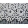 China Eyelash Corded Lace Fabric White Floral / Nylon Rayon Heavy Lace Material wholesale