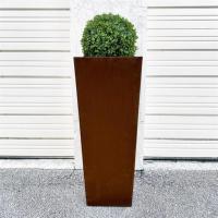 China 1000mm Heavy Duty Tapered Metal Planter Pots Corten Steel Tall Cube Planter on sale