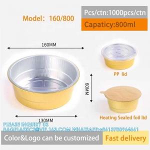 China 160mm Diameter 800ml Foil Container Aluminum Pans Disposable Aluminium Foil Tray With Lids For Packing supplier