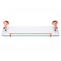 China Zinc Alloy and Crystal Bathroom Accessory Single Glass Shelf  Plate Rose Gold on sale