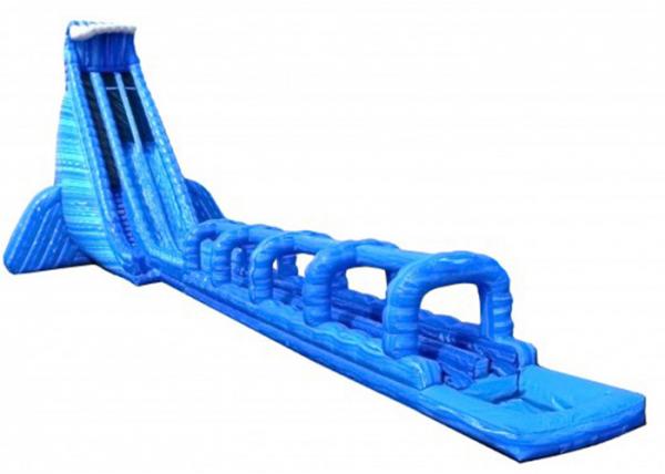 Single Lane Air Bouncy Water Slide , Inflatable Lake Slide Slippery Adventurous