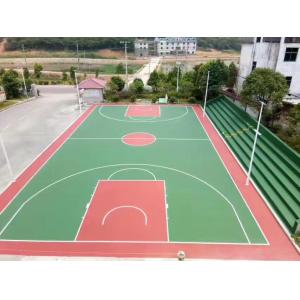 China Green Color Surface Acrylic Sports Flooring For Basketball Court 5mm Thickness wholesale