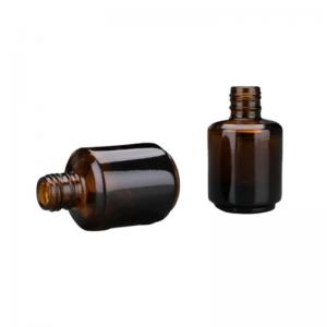 China Amber 15ML Empty Glass Nail Polish Bottles With Brush And Cap supplier