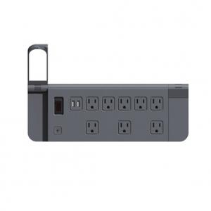 7 outlet Power Strip and Extension Socket With Circuit Breaker 2 Type C LED Light 2*7W 500 Lumin 2 Rotating 180°