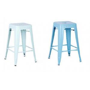 China Stackable Metal Stool , Metal Frame Accent Chair With Wooden Or Pu Seat supplier