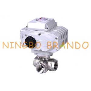 Electric Actuator 3 Way Ball Valve 1'' DN25 Stainless Steel 24VDC 220VAC