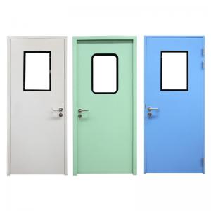 China Modern Polymer Cleanroom Steel Door Double Glazing Stainless Steel Hospital Door supplier