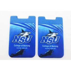 Custom 3M Sticker Royal Blue Lycra Phone Pocket Card Holder With Heat Transfer ,For College Of Nursing Collection