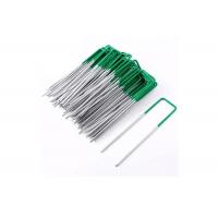 China 175mm Green Paint Steel U Type Insulated Staple For Fixing Garden Landscape on sale