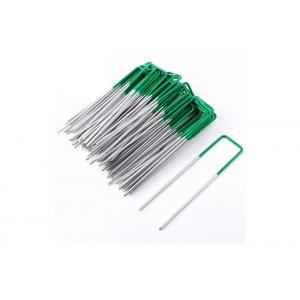 China 175mm Green Paint Steel U Type Insulated Staple For Fixing Garden Landscape supplier