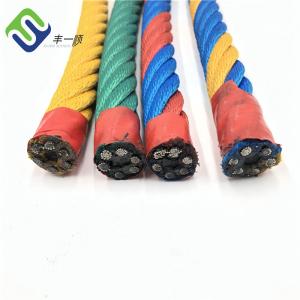 Fiber Wire Reinforced Rope 18mm 6 Strands For Kids Playground Equipment