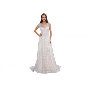 China Backless White  Wedding Bridesmaid Dresses Embroidery Lace Long Dress supplier