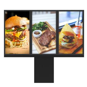 China 55inch Exterior Outdoor Drive Thru Menu Boards System 3000nits Spliced 3 Screens supplier