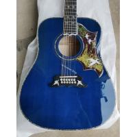 China Custom AAAAA 12 Strings All Solid Wood Doves in Flight Viper Blue Acoustic Folk Guitar AAAA solid spruce wood top on sale