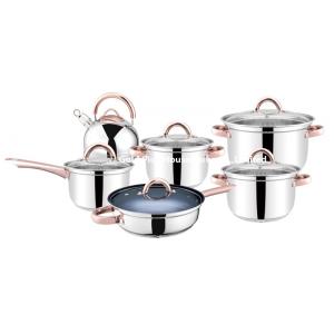 Custom made single layer soup pot with induction base fast heating frying pan with glass lid classic whistling kettle