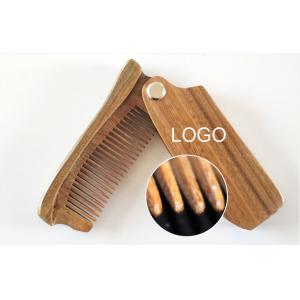 China Folding anti-static wood comb 15-20cm green or red logo customized supplier