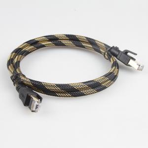 SFTP RJ45 Cat 8 Outdoor Ethernet Cable Nylon Braided Black Yellow