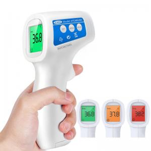 China Blue White Digital Thermometer With Probe Avoid Touch Skin Battery Operated supplier