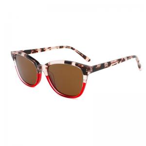 Acetate Frame UV400 Cat Eye Women Sunglasses Double Color Lightweight