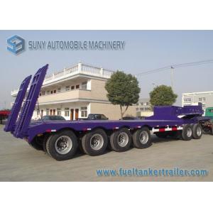 China 60 T Heavy Lowbed Flatbed Semi Trailer , 4 Axles Flatbed Car Trailer supplier