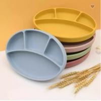 BPA Free Silicone Baby Plate Non Slip Pigmented Suction Divided Plate Sustainable