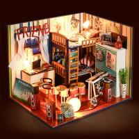 Dollhouse, DIY Lights House, Miniature Set, Romantic Full House