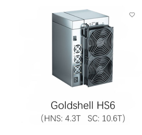 China Exploitation d'algorithmes de la poignée de main Blake2B-Sia 2 de Sc 10.6T du mineur HNS 4.3T de Goldshell HS6 supplier