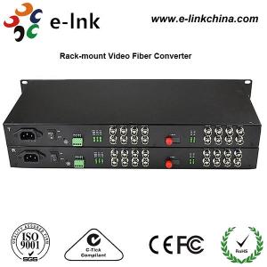 China 19 1U Rackmount CCTV Fiber Optic Media Converter 2Channel Forward Audio RJ45 Connector supplier