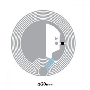 RFID etched antenna write HF Inlay , NFC Forum Tag TYPE 2 Dia 23mm