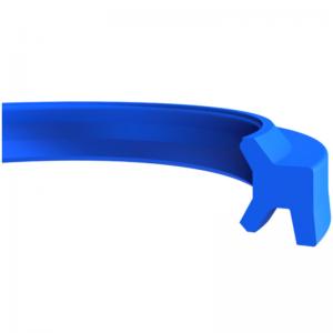 Blue PU / NBR Double Lip Wiper Seal with Upper And Lower Lips Design