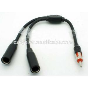 car antenna splitter Y cable, car audio antenna adapter extension cable