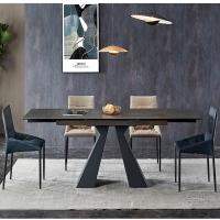 China Modern Square Extendable Dining Table Living Room Sintered Stone expandable dining room table on sale