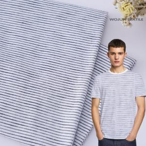 Sweat Absorption Jersey Striped Material Fabric 100% Pure Cotton Single Face