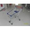 China 80L Supermarket Shopping Carts With 4*4 Inch Casters , Grocery Store Shopping Cart wholesale