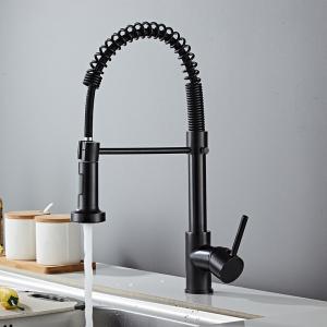 China Solid Brass Pull Down Kitchen Faucet 360 Degree Swiveling Kitchen Sink Mixer supplier