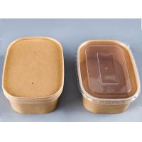 China Rectangular Kraft Paper Rice Box Bento 500ml 650ml 750ml 1000ml on sale