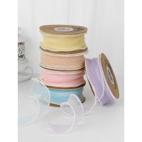 China 40mm Pearl Edge Polyester Organza Ribbon for Luxury Gift Packing on sale