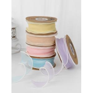 40mm Pearl Edge Polyester Organza Ribbon for Luxury Gift Packing