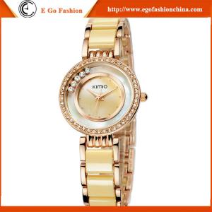 China KM16 New Girl Fashion Women Gold Crystal Quartz Crystal Rhinestone Luxury Wrist Watch Hot supplier