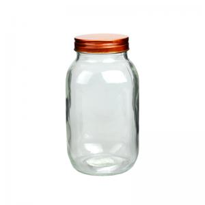 China OEM 950ML Glass Mason Jar Food Storage Round And Square Shape supplier