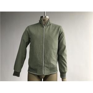 China XXL Green Polyester Jacket Mens Medium Trench Coat Navy Mesh Lining And Sliver Nylon Zip supplier