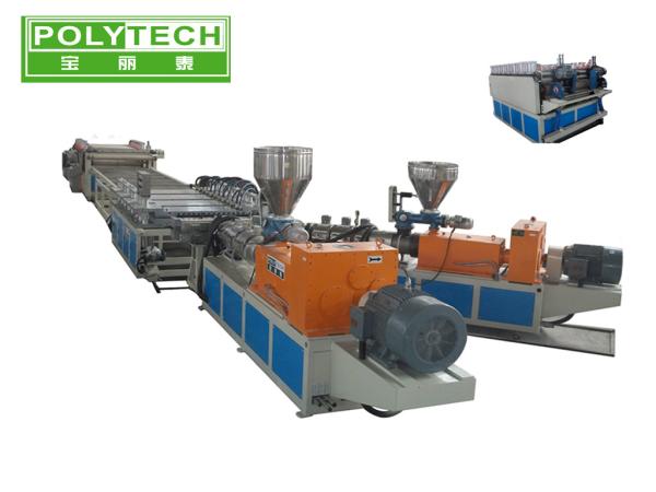 Two Screw Plastic WPC Wood Plastic Composite Extruder Machine 915 / 1220mm /  Wpc Machine With 400kg/h