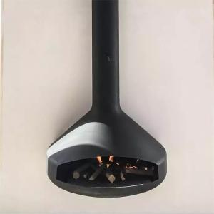Black Coated Indoor Heater Wall Mounted Wood Hanging Suspended Fireplace
