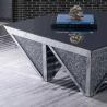 Unique design diamond shaped mirrored coffee table crushed diamond console table