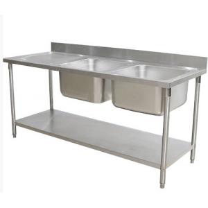 China Low MOQ Short Shipment Date Various Size Pressing Board Single Bowls Stainless Steel Commercial Sink Table supplier